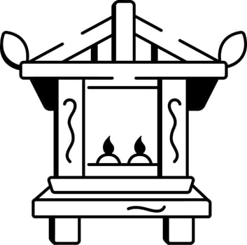 A hand drawn style icon of fishing shrine vector