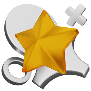 A star and a silver star on a black background png