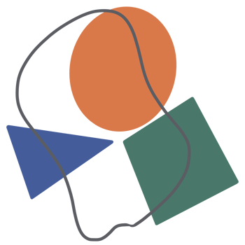 a circle with an orange and blue shape on it png