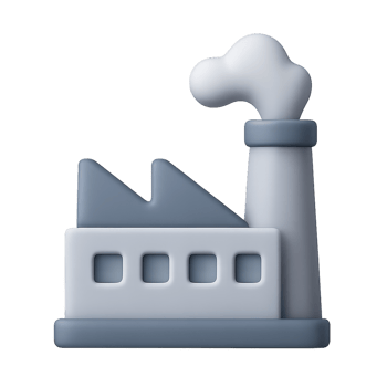 Simple 3D Factory Icon for Digital Design and Illustrations png