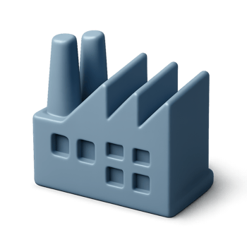 Simple 3D Factory Icon for Creative Design and Digital Projects png