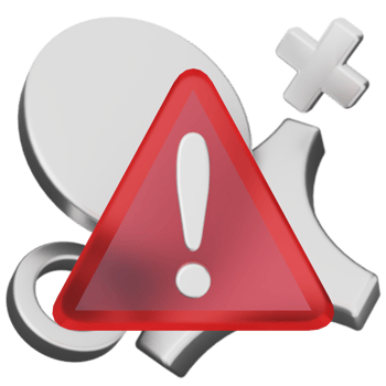 A red and white warning sign with a red cross png