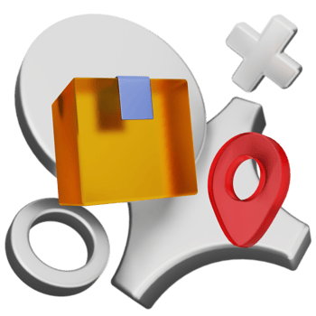 A map with a box and a pin png