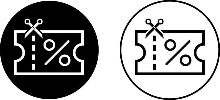 Discount Coupon icon set. Price discount tag icons. sale badge templates. percentage symbol. Promotion collection vector