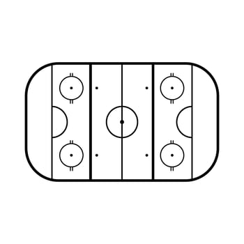 Hockey field icon. Hockey rink illustration sign. Hockey design element. vector