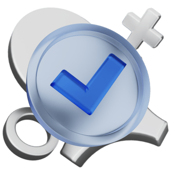 A blue check mark on a toilet seat png