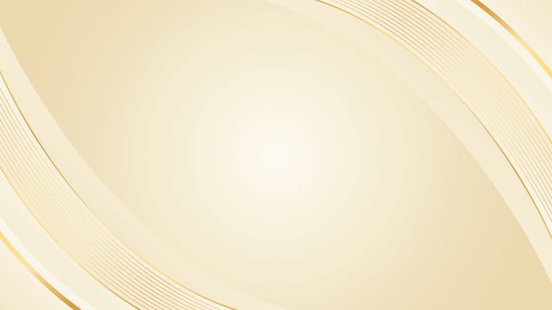 Elegant beige luxury curved background with gold lines vector