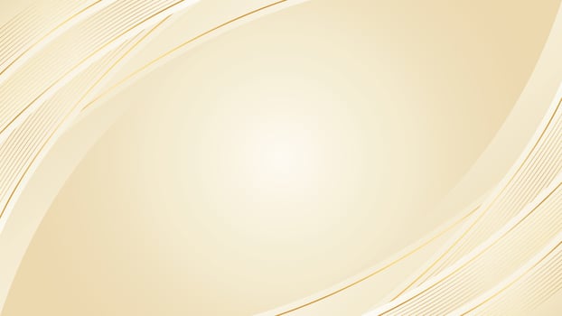 Abstract beige luxury curved background with gold lines vector