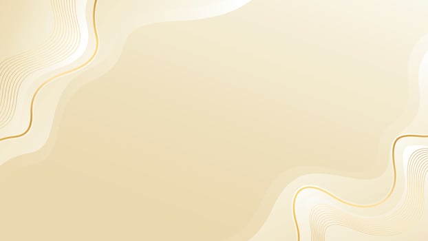 Abstract beige luxury background with wave shapes and gold lines vector