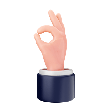 A hand is making an ok sign in a blue box png