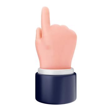 A pink hand with a finger up on a black background png