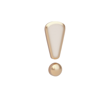 Gold 3D Exclamation Mark On Transparent Background png