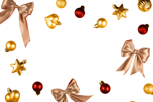 golden balls with ribbon for banner background png