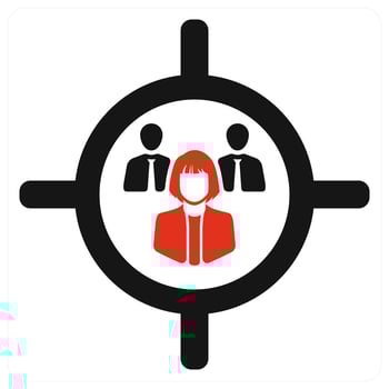 Target Audience and audience icon concept in red filled color vector