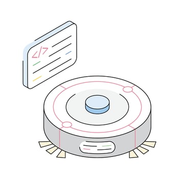 A captivating isometric style icon of smart vacuum cleaner vector