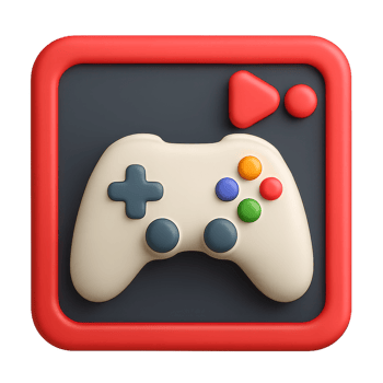 Colorful 3D Game Icon for Streaming Channel Design png