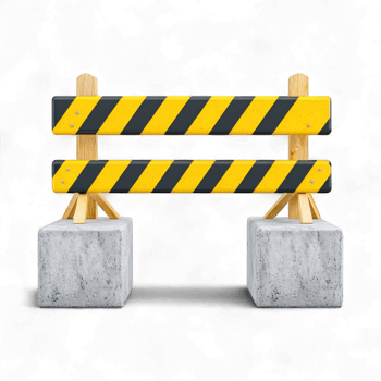 Gray concrete road divider isolated on white png