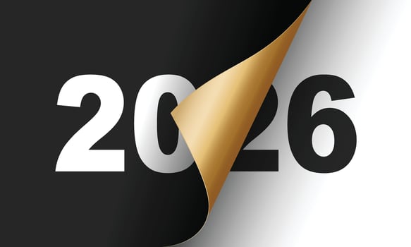 Happy New Year 2026, Design template with typography logo 2026 for celebration and season decoration. vector
