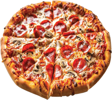 Delicious pizza with cheese and meat png