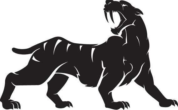 Sabertooth Roar Silhouette vector