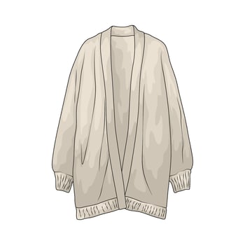 Simple Beige cardigan vector