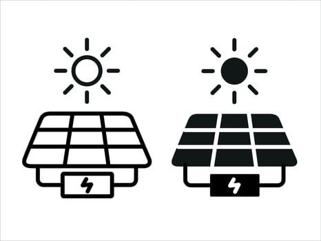Solar panel icon isolated on white background. Renewable sources of sustainable energy generation with solar panels. Green clean alternative energy. vector