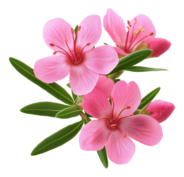 Nerium oleander pink blossom image isolated transparent. Tropical floral rosebay inflorescence cut out . Poisonous bloom. Botanical apocynaceae cutout element object photography png