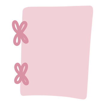 Notes with pink butterfly png