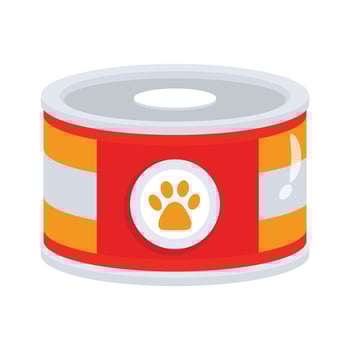 A 2d icon featuring pet canned food tin vector