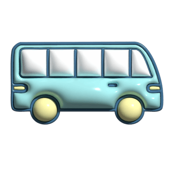 3D Cartoon Minibus Icon Cute and Compact City Transport png