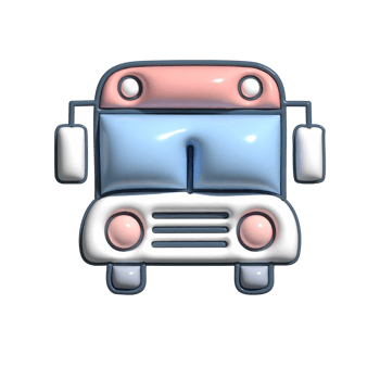 3D Cartoon Double Decker Bus Icon Cute and Iconic City Transport png