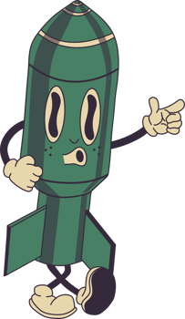 Cool Vintage Rocket Mascot in Classic Retro Cartoon Style png