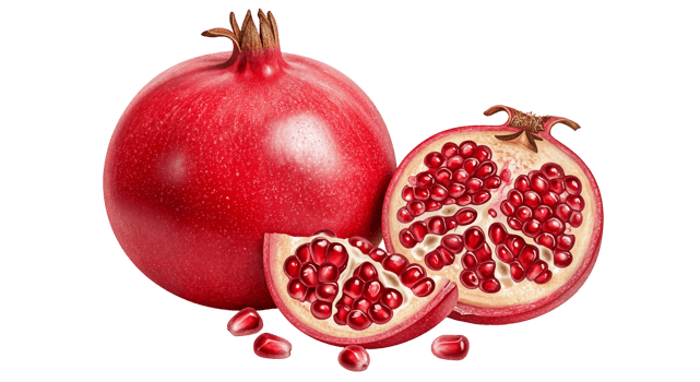 fresh pomegranates with seeds png