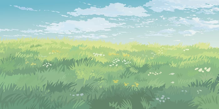 Nature landscape spring season with blue sky background graphic illustration. Pastel environment concept template. vector