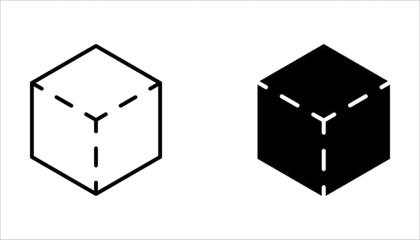 Box icon set, with white background. vector