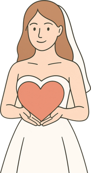 Bride holding heart clipart png