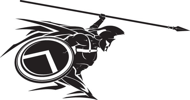 Spartan Spear Attack, Abstract Illustration vector