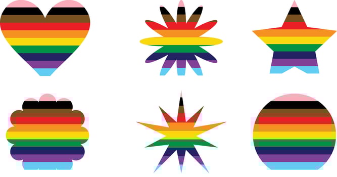 Set of LGBT rainbow flag icons vector