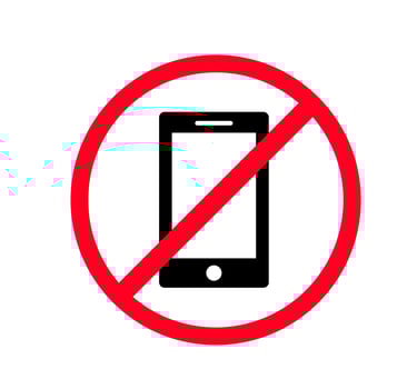 No Mobile Phone Sign Illustration. Simple Prohibition Icon. Minimalist Design for No Phone Usage. Isolated Illustration. vector