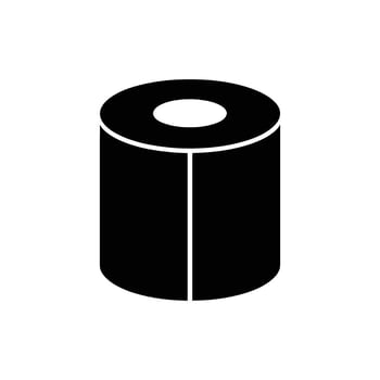 Isometric Black Cylinder with Hollow Core Minimalist Geometric Shape Illustration Design vector