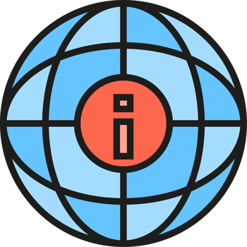 Globe and Info Icon png