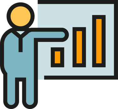 People Presenting Bar Chart Icon png