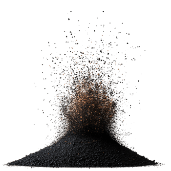 Dark Powder Erupting in a Cloud of Dust with Sparkling Particles png
