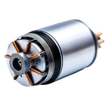 High-Precision Electric Motor Component with Copper Windings and Metal Housing png