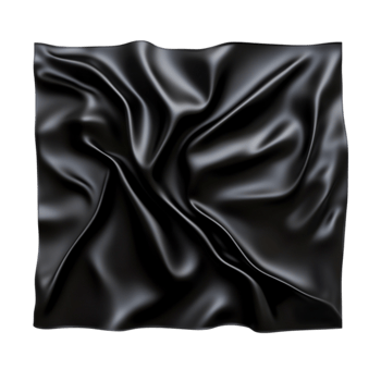 Wrinkled Black Satin Fabric Texture with Elegant Flow and Soft Curves png