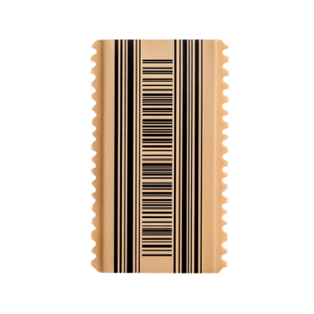 Retro Style Barcode with Unique Scalloped Edges Light Beige Background png