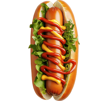 Delicious hot dog Image, hot dog isolated on transparent background, hot dog Food illustration png