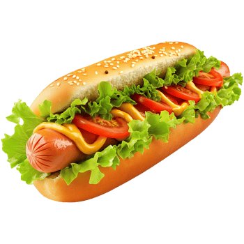 Delicious hot dog Image, hot dog isolated on transparent background, hot dog Dish illustration png