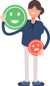 Girl in Blue Shirt Character and Emoticon Sign png