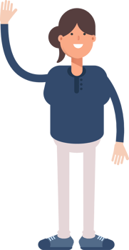 Girl in Blue Shirt Character Greeting png